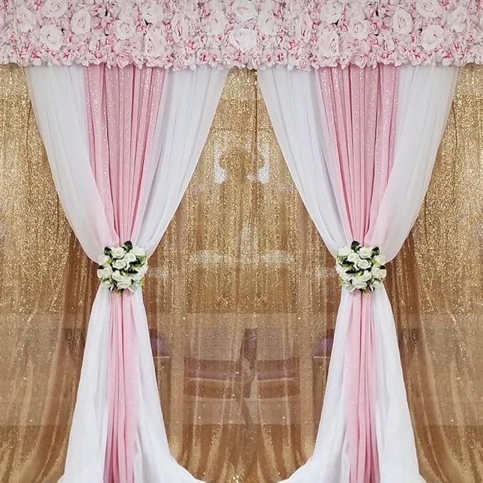 Pink Sequin Backdrop Curtain 8FTX8FT 1 Panel Sparkly Background Drapes - Image 5