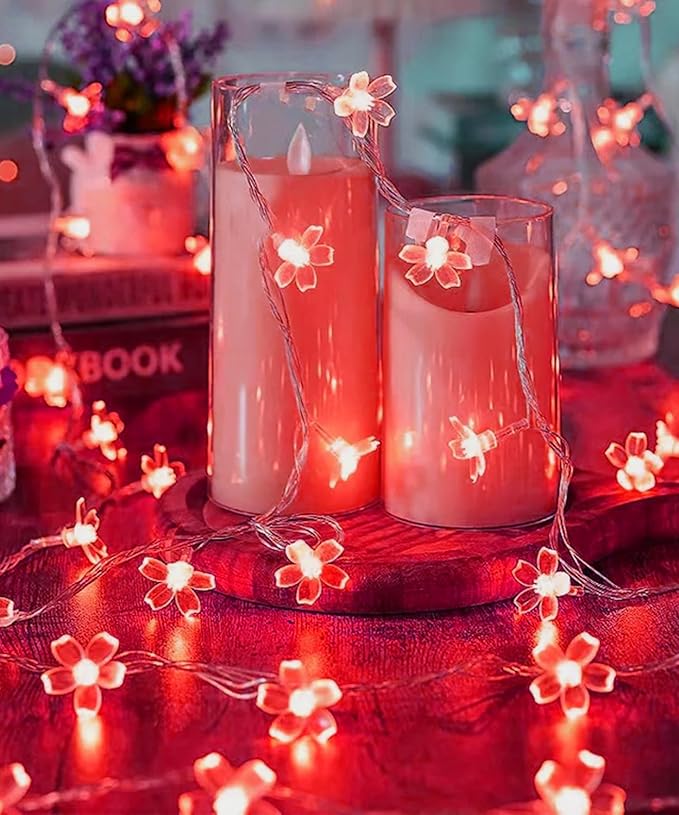 Cherry Blossom Flower String Lights, 100 led 33 feet 8 Mode Plug in Fairy Lights - Image 6