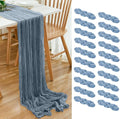 20 Pack Dusty Blue Cheesecloth Table Runner 17x108 Inch Boho Wrinkled Sheer by Dspoot