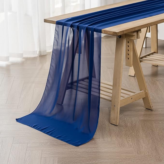 6Pack 9ft Chiffon Table Runner 14x108 Inch Sheer Romantic Table Runner by flohar