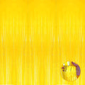 Pack Yellow Foil Fringe Curtain Backdrop 3.3Ft x 9.8Ft Metallic Tinsel Foil by Unknown