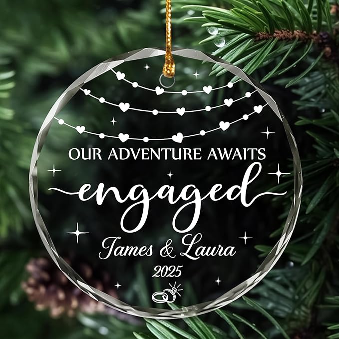 Personalized Engagement Christmas Ornament 2025 - Image 7
