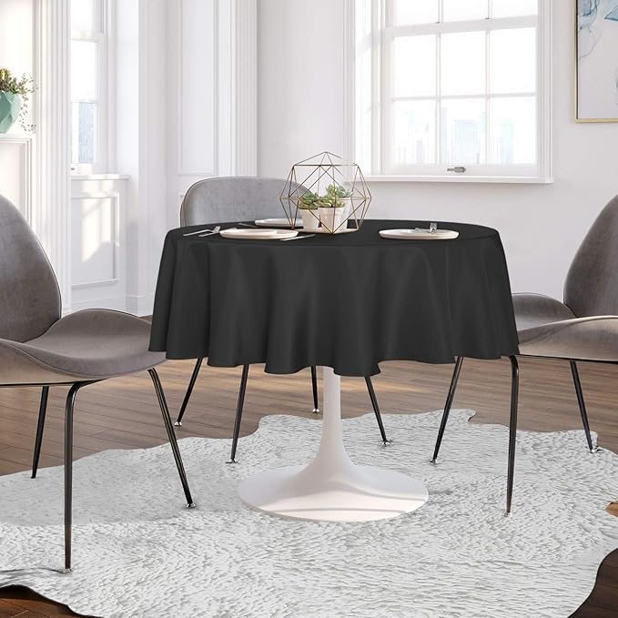sancua 48 Inch Round Tablecloth, Water Resistant Spill Proof Washable Polyester - Image 3
