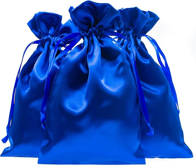 Blue Satin Gift Bags by Knitial