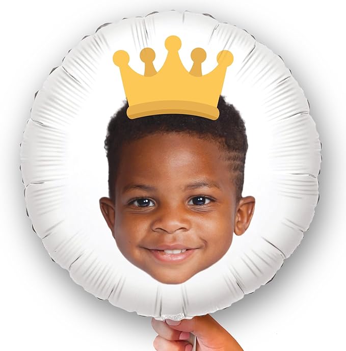 Big Dot of Happiness Personalized Crown Fun Face Photo Balloon, Kids Royal or by BigDotofHappiness