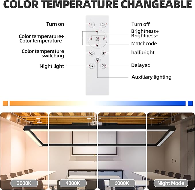 8FT x 4FT LED Linear Light Rectangular Set - Image 4