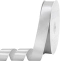 Silver Satin Ribbon 1 inch X Continuous 100 Yards, Single Face Polyester Ribbon by Kryvusribbon
