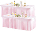 Wish Care 2 Pack Pink Spandex Table Clothes by WishCare