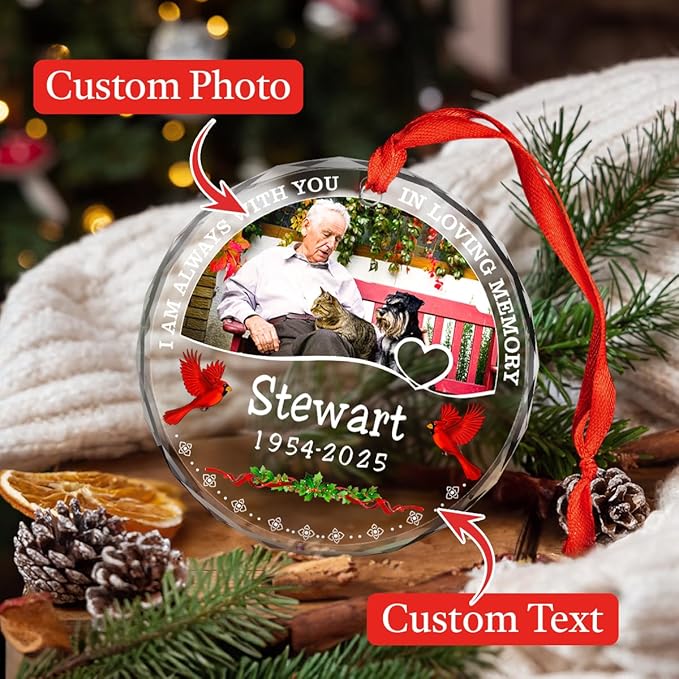 Personalized Memorial Glass Ornament 2025 – I Am Always - Image 3