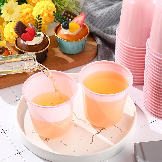 50pcs Disposable Stemless Glasses 12oz Crystal Plastic Wine Glasses Clear - Image 2