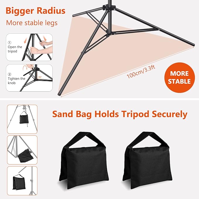 Backdrop Stands, MSKIRA Photo Backdrop Stand Kit 10ft X 7.5ft, Back Drop - Image 6