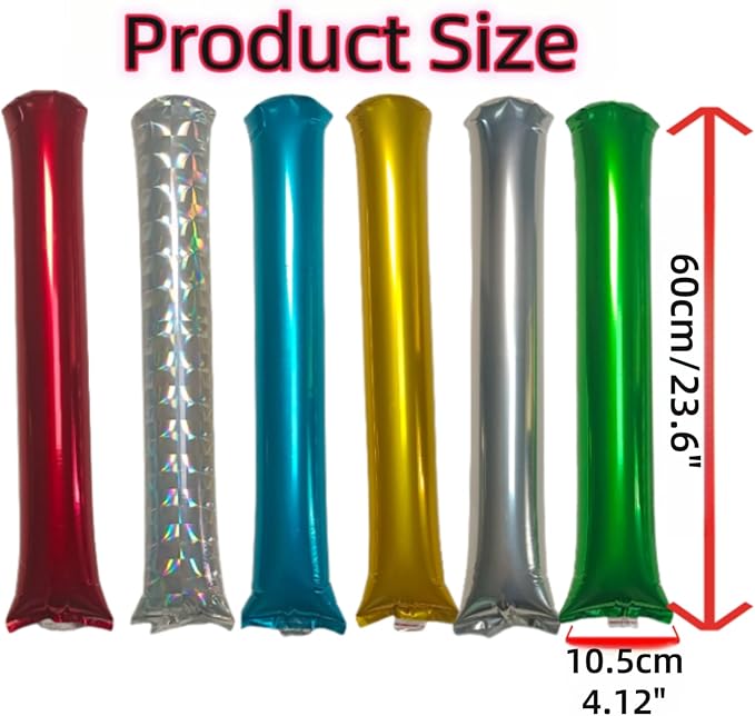 48pcs Round Head Boom Sticks Thunder Sticks Cheering Sticks Team Spirit Plastic - Image 4