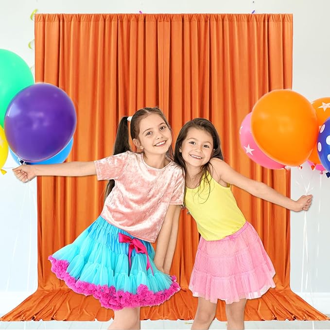 10ft x 10ft Orange Backdrop Curtains - Image 6