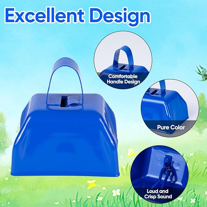 Cow Bells Noise Makers Blue Cheering Bell - Image 3