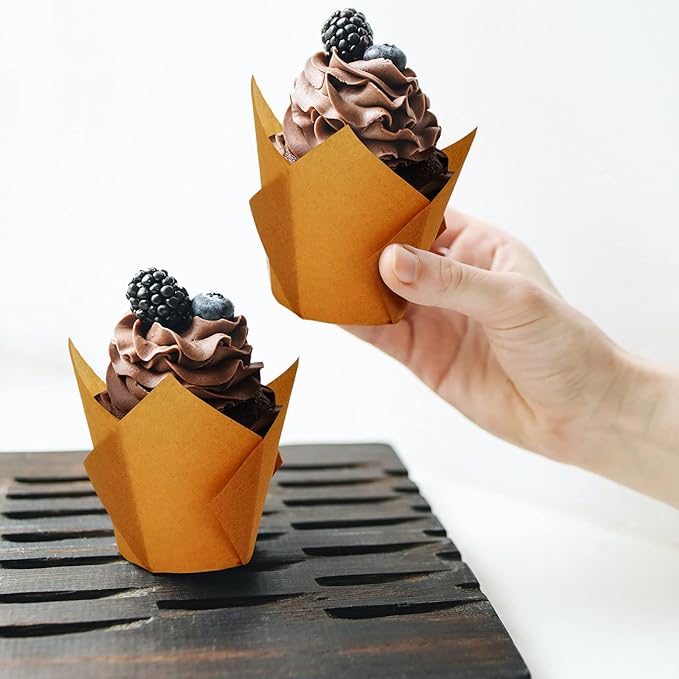 200pcs Tulip Cupcake Liners, Standard Greaseproof Paper Baking Cups Muffin - Image 5