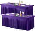 Wish Care 2 Pack Dark Purple Spandex Table Clothes by WishCare