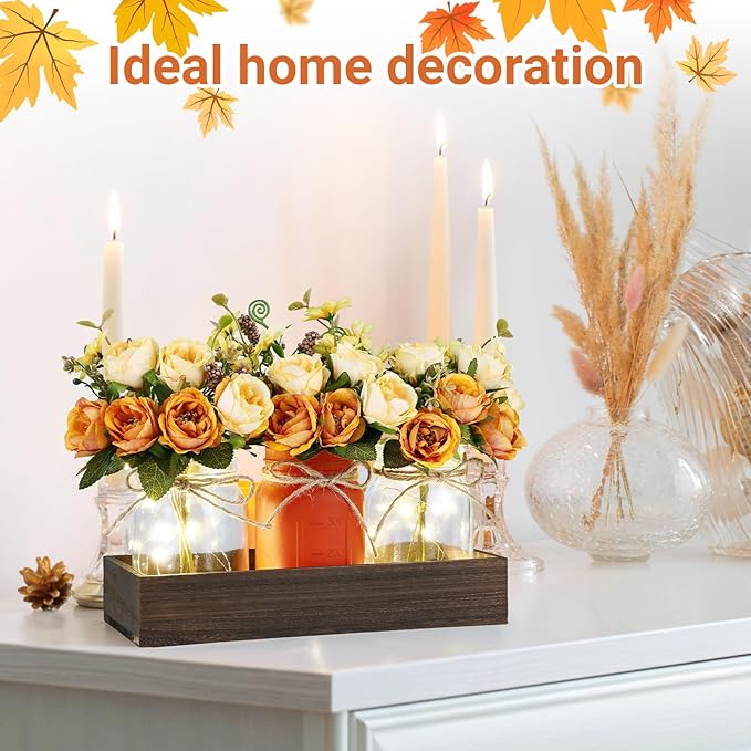 Mason Jar Lights Centerpiece Table Decorations Fall Decor - Image 6