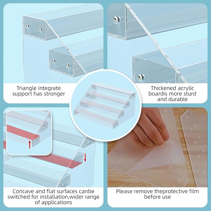 Acrylic Display Risers, 12inch 4 Tier Clear Display Shelf, Perfume organizer - Image 7