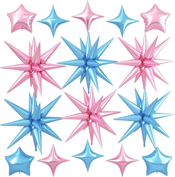 Pink Blue Star Balloon by Cledeco