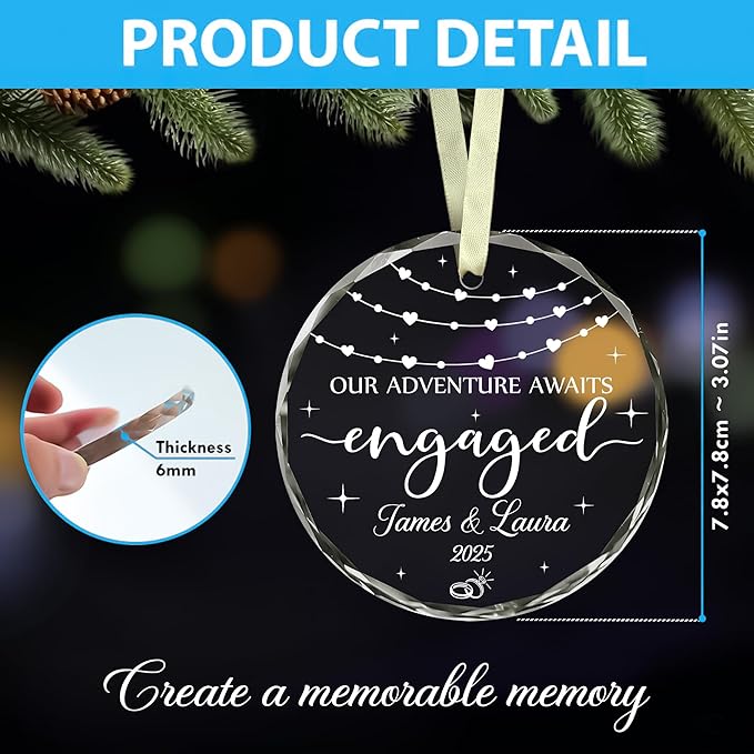Personalized Engagement Christmas Ornament 2025 - Image 6