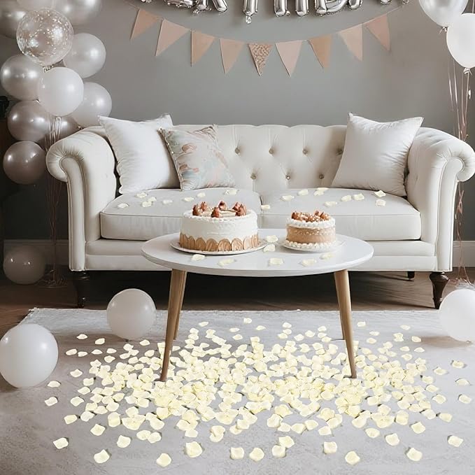 1000 Pcs Beige Rose Petals Artificial Silk Flower Petals Romantic Decorations - Image 3