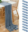 12 Pack Dusty Blue 10 Ft Cheesecloth Table Runner 20x120 Inch Boho Wrinkled by Dspoot