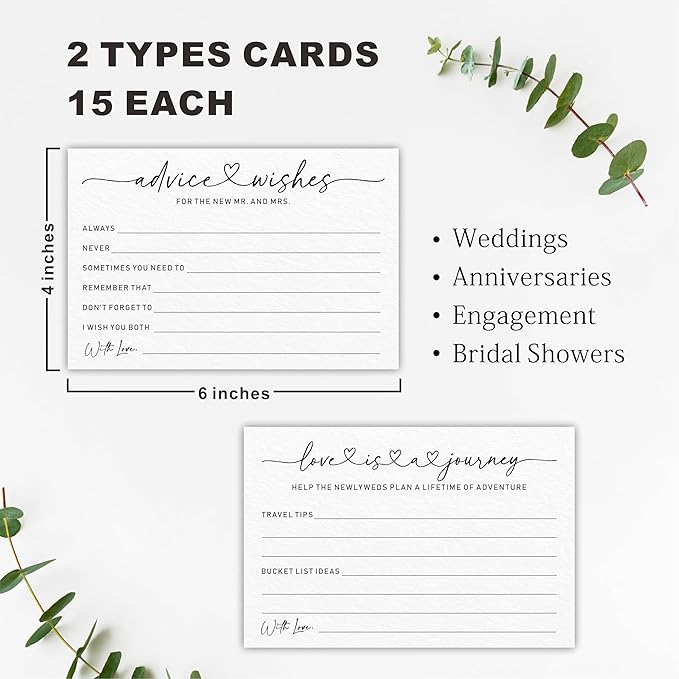 Wedding Advice Cards -Pack Of 30 Wishes - Image 2
