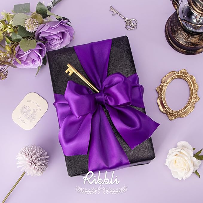 Ribbli Purple Double Faced Satin Ribbon, 3” x Continuous 10 Yards, Use - Image 4