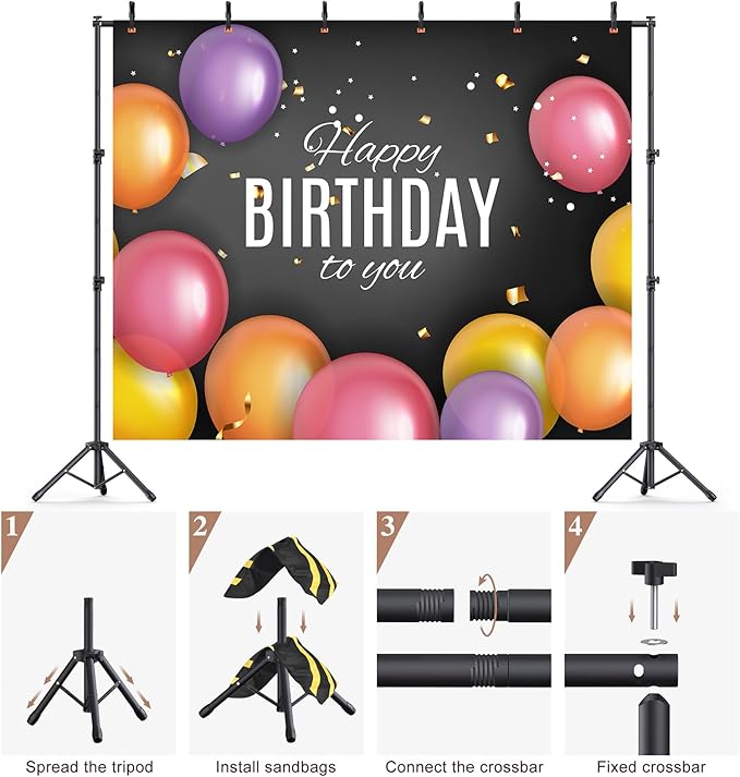 Backdrop Stand 10×8ft Adjustable Backdrop Support Ground Kit Photography Photo - Image 9