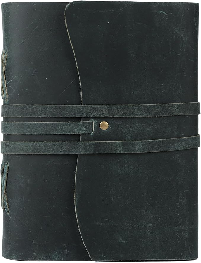 Handmade Leather Journal 7x5 Inch | Blue Vintage Notebook by KomalC