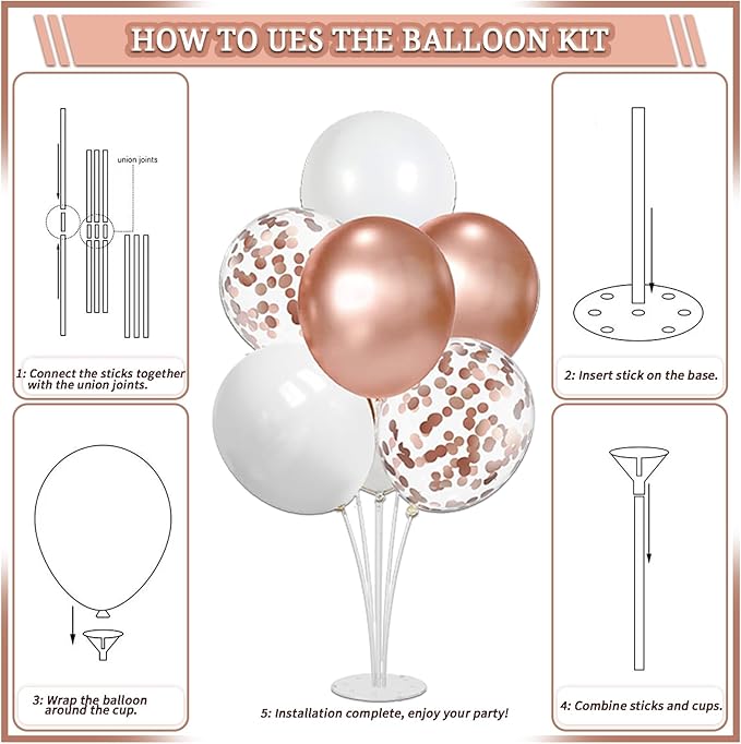 274 Pcs Rose Gold Bridal Shower Decorations, Bachelorette Party Decorations - Image 7