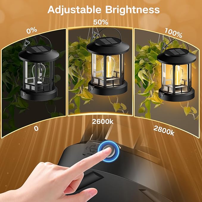 Solar Lights Outdoor Hanging Lantern, Solar Lanterns Waterproof - Image 4