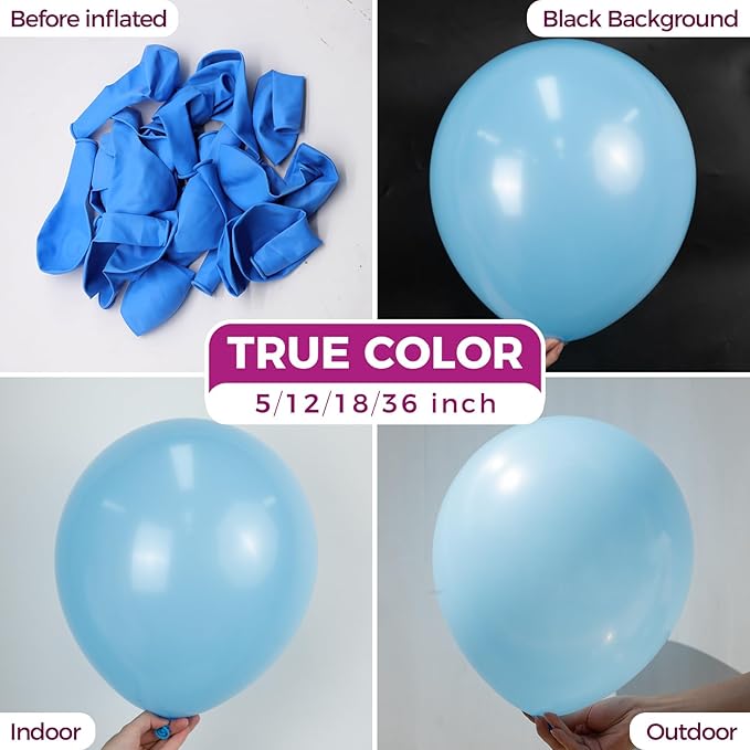 Bezente Blue Balloons Latex Party Balloons - Image 2