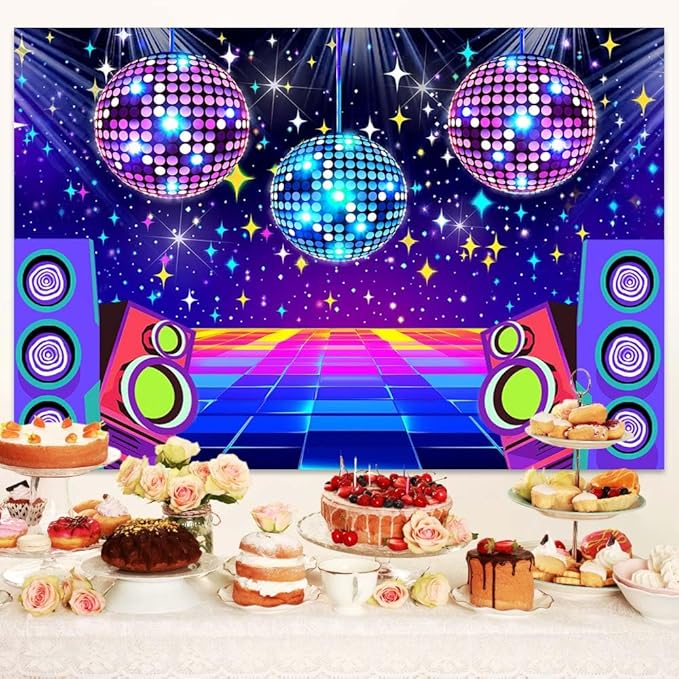 Dance Party Backdrop Retro 80s 90s Theme Stage Dance Ball Music Birthday Party - Image 4