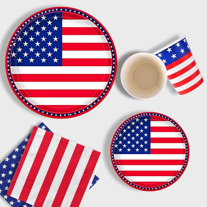 Gatherfun American Flag Patriotic Party Supplies Disposable Napkins Paper - Image 3