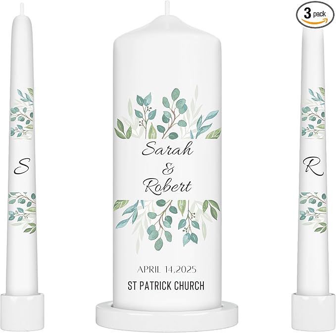 Unity Candles for Wedding, Modern Unity Set, Custom and Personalized Pillar and by LightItStudio