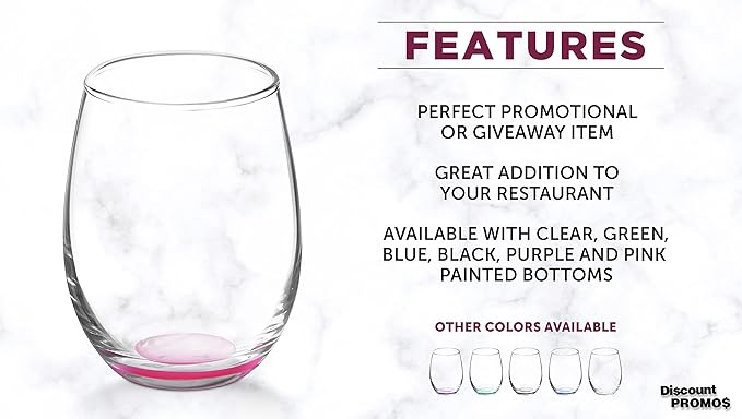 DISCOUNT PROMOS Stemless Wine Glasses by ARC 5.5 oz. Set of 12, Bulk Pack - Image 2