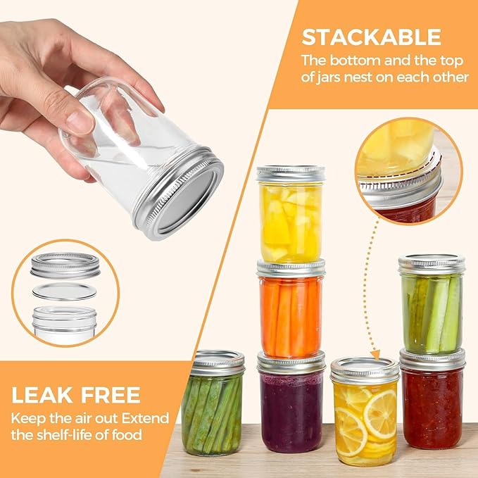 ComSaf Small Mason Jars 8 oz - Image 3