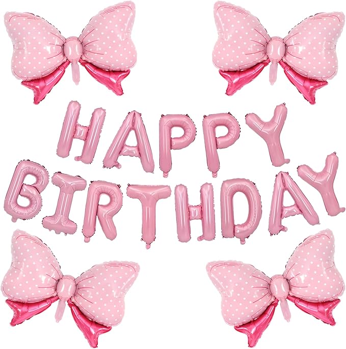 36 Inches Bow Foil Balloon Huge Bowtie Pink Balloon by GLASNES