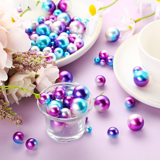150 Pieces Vase Filler Faux Pearls Vase Makeup Beads No Hole Gloss Bead Mixed - Image 7