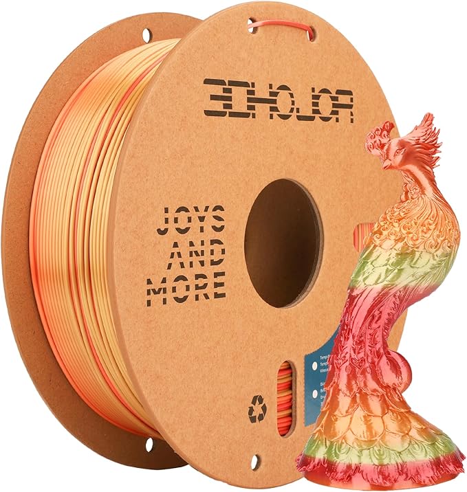 Silk PLA 3D Printer Filament 1.75mm Silk Shiny Fast Gradient Color Change by 3DHoJor