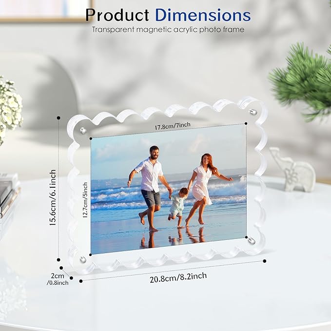 2Pack Acrylic Magnetic Photo Frame 5x7 Inch - Image 2