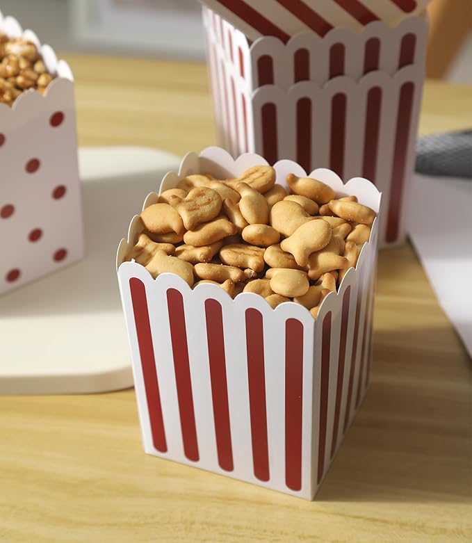 Winoo Design 100 PK Mini Popcorn Boxes Bulk Paper Popcorn Bowl Containers - Image 5