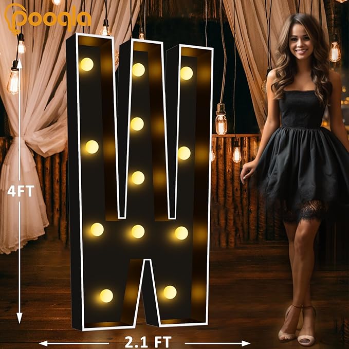 Pooqla 4 FT Marquee Light Up Letters, Big Mosaic Letters Sign - Image 5