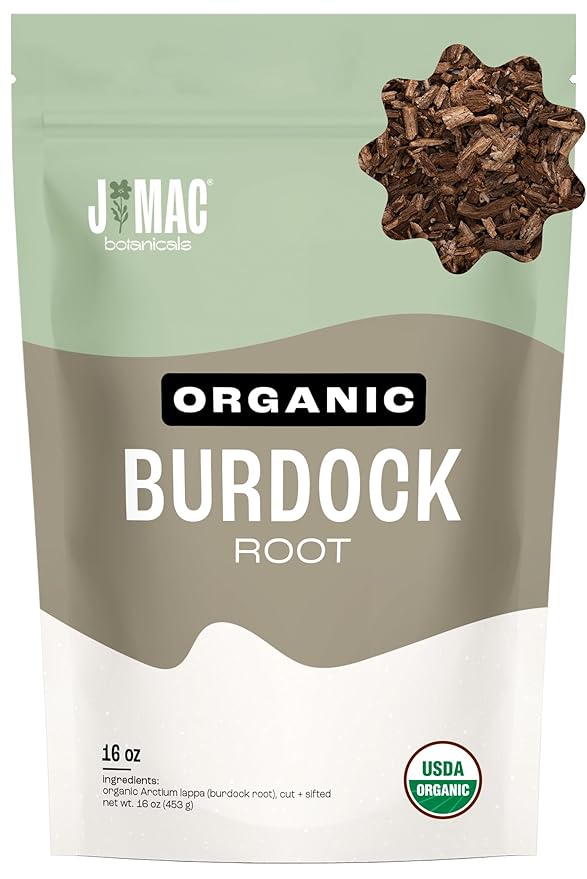 J Mac Botanicals, Organic Burdock Root Tea, Certified USDA Organic Burdock Root by JMACBOTANICALS