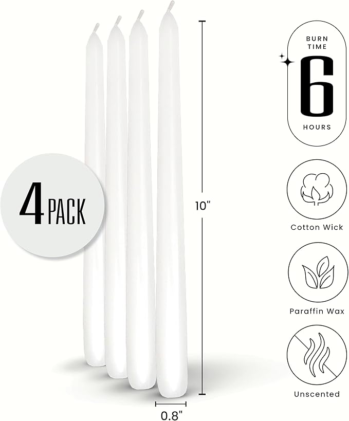 Leor & Lair White Taper Candles - Image 2