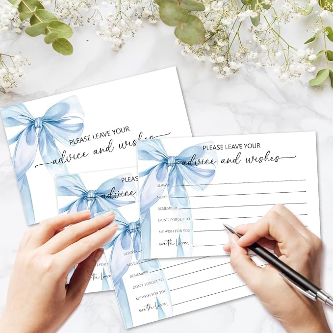 Blue Bow Advice and Wishes Card, Advice Cards - Image 3