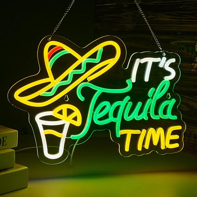 Tequila Neon Sign Mexican Tequila LED Neon Light USB Powered Dimmable Man Cave by ORIXIAYE