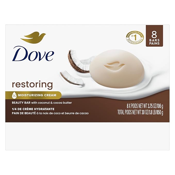 Dove Beauty Bar Soap Restoring Coconut & Cocoa Butter, 8 Bars - Image 2