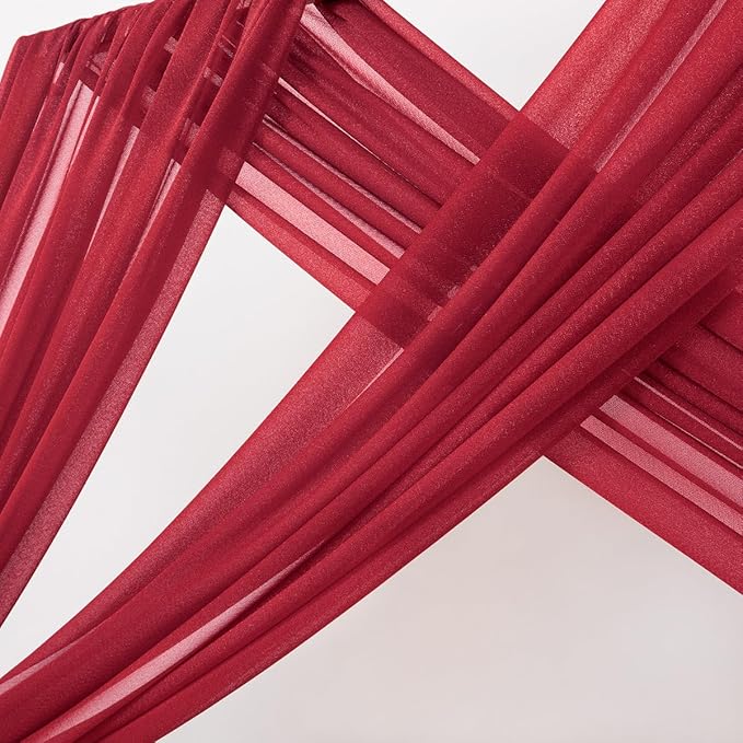MLMC Red Wedding Arch Draping Fabric 2 Panels 29" x 20 FT Extra Long Gauze - Image 3